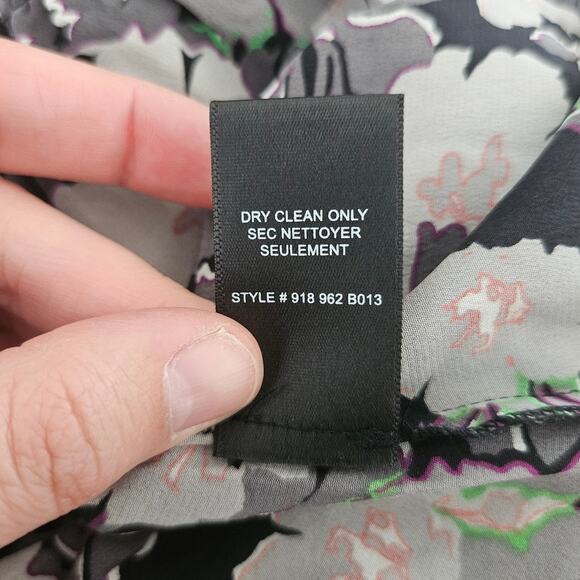 Rebecca Taylor Silk Floral Multicolor Eclipse Blouse Top Long Sleeve sz 0 Classy - Picture 6 of 6